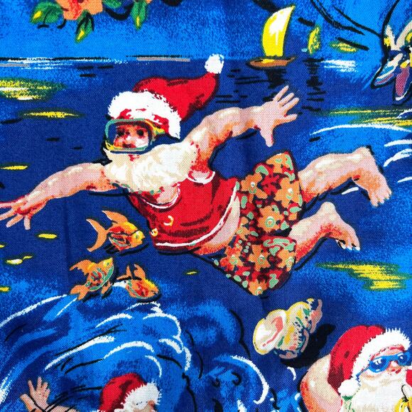 Vintage Mens Max Boxxer Yo Wear 100% Cotton Santa Claus Hawaiian Shirt Size L - Picture 10 of 11
